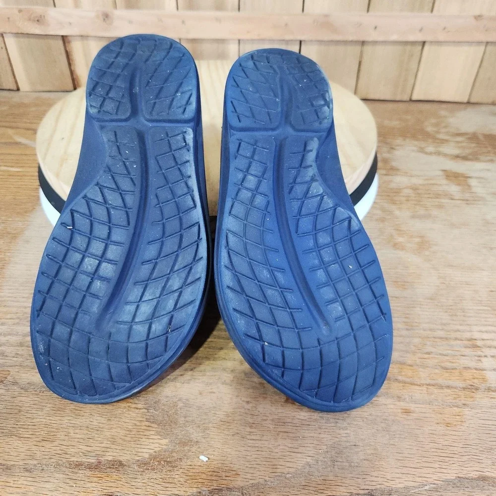 Oofos OOriginal Sandals Mens 11 Blue Thong Flip Flop Cushioned Slip On Comfort